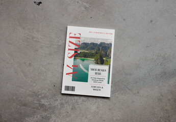 Mockup Of Closed A4 Magazine With Customizable Cover