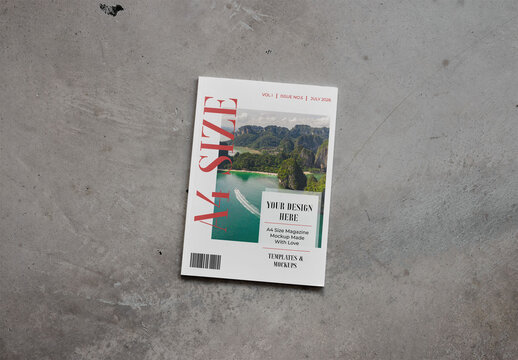 Mockup Of Closed A4 Magazine With Customizable Cover
