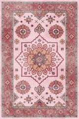 Naklejka premium Folk style traditional printed Carpet with trending colors and texture in high resolution 