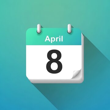 April 8th marked with a red zero on a white background