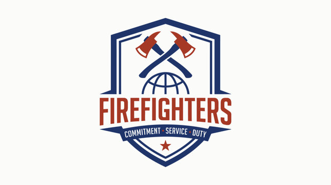 Firefighters Emblem - Commitment, Service, and Duty Represented in Design.