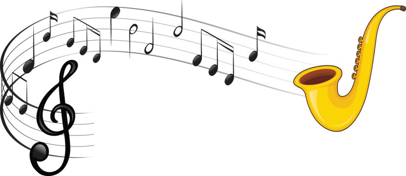 Saxophone with Music Notes
