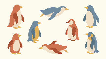 Obraz premium A group of penguins standing together.
