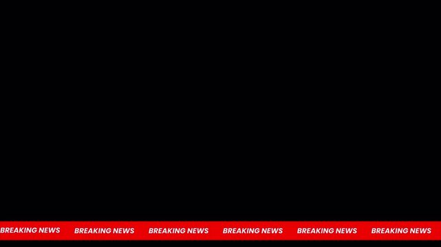 Breaking News Lower Third Banner for Cable News TV Broadcast and Media Production with Transparent Background 4k video