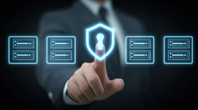 High level protection and technology define the digital system, keeping network security tight in the neon cyberspace.