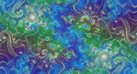 Obraz premium A colorful abstract painting with blue and green hues