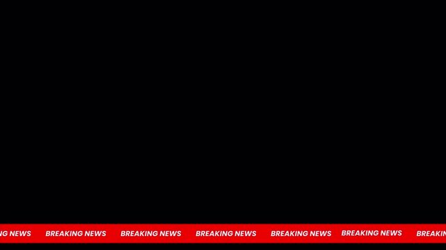 Breaking News Lower Third Banner for Cable News TV Broadcast and Media Production with Transparent Background 4k video