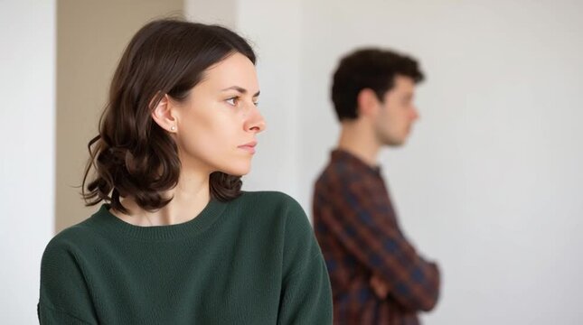 A woman mistrusts her husband and suspects him in martial infidelity