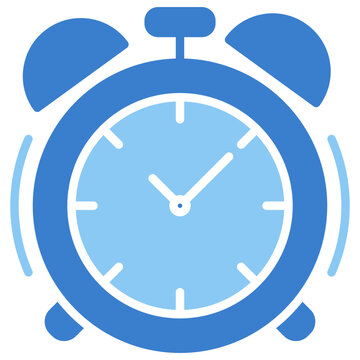 Alarm Clock Dual Tone Glyph Icon