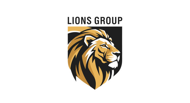 Majestic lion head emblem of Lions Group, a symbol of strength and leadership.