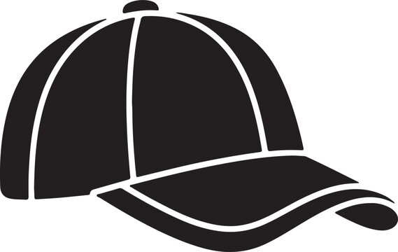 Baseball Cap Black Silhouette Vector Hat Fashion Accessory Icon