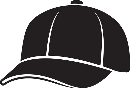 Baseball Cap Black Silhouette Vector Hat Fashion Accessory Icon