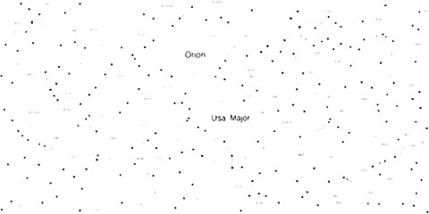 Star chart illustration depicting the constellations orion and ursa major © Ranajit