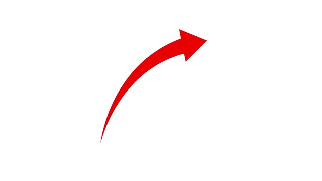 A simple image featuring a bright red arrow pointing upwards