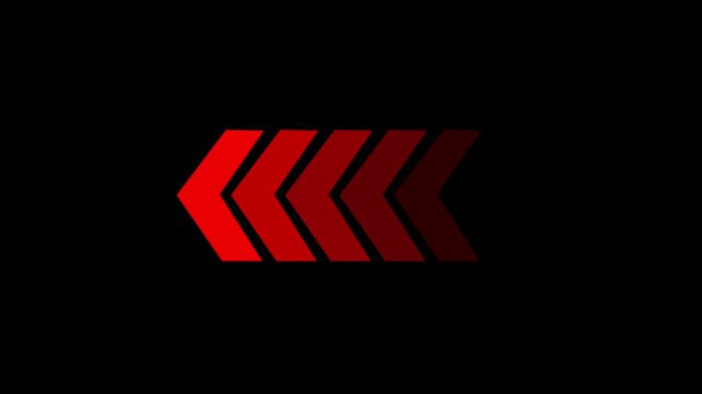 A series of red arrows pointing left against a black background