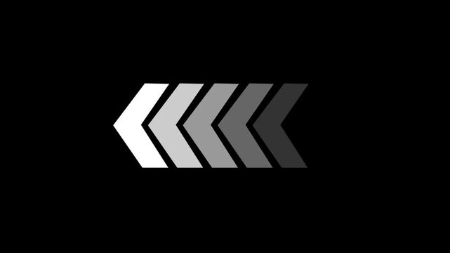Gradient arrows pointing left showcasing shades of gray on black