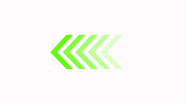 A series of green arrows pointing left fading into lighter shades