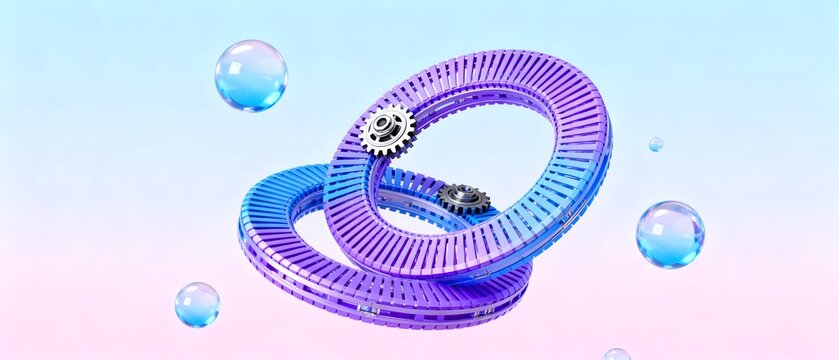 Interlocking gear rings with floating bubbles