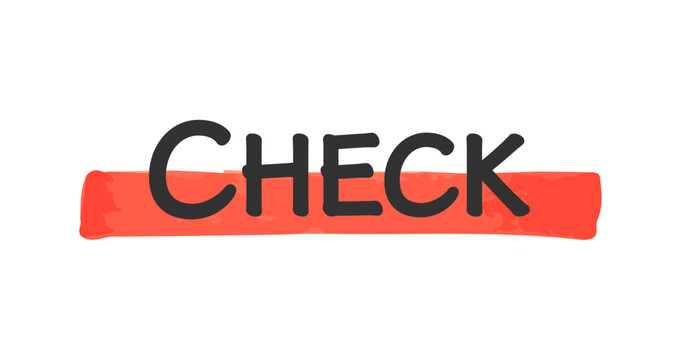 チェックマーカー見出し 赤太塗りハイライト強調ライン素材 Check Marker Highlight Bold Red Brush