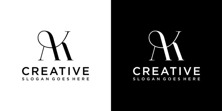 AK or KA initial letter logo design vector concept