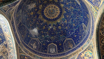 Obraz premium Intricately designed blue and gold dome with ornate patterns