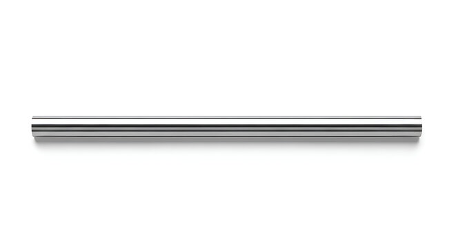 Metallic silver horizontal bar object.