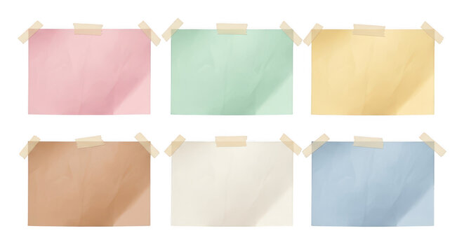 Pastel paper sheets hanging on twine with clothespins minimalist decor backdrop