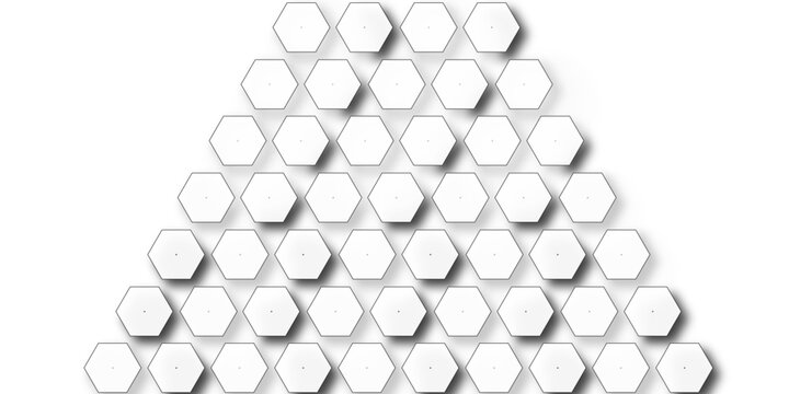 Modern white hexagon geometric background with 3D pattern clean minimal abstract design