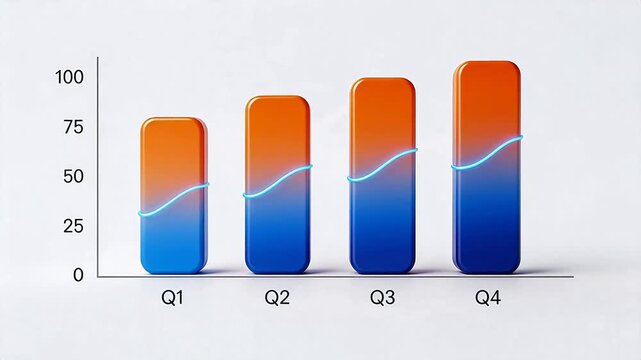 Quarterly data trend in bar chart