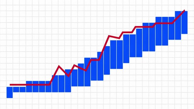 Market competition comparative analysis with red and blue graph.
