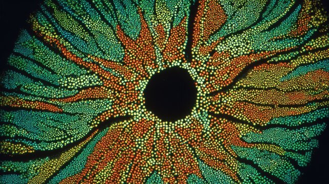 Microscopic Plant Stem Cross Section Vascular Tissue Xylem Phloem Colorful Cell Biology Education