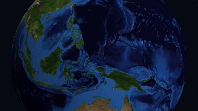 Satellite Zoom Animation into Bangui Central African Republic at Night