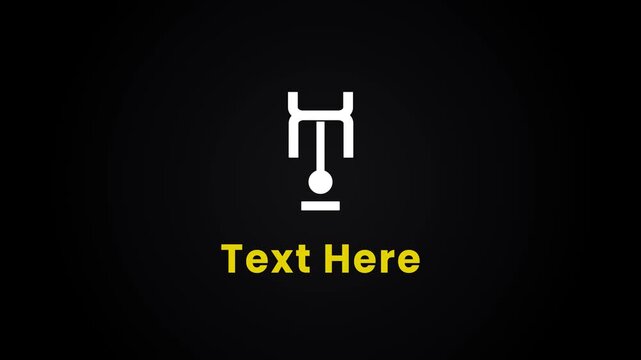 white letter t animation reveal logo with editable text