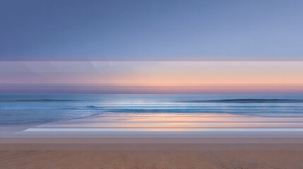 Obraz premium Serene Beach at Dawn with Soft Morning Light