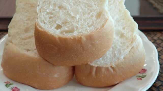 Freshly baked bread from the oven.