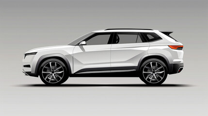 Fototapeta premium Realistic Vector Illustration of a Modern Hybrid Compact SUV.
