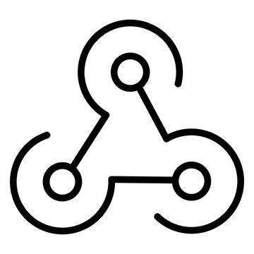A triangular nodes symbol representing an automated notification or callback trigger between applications
