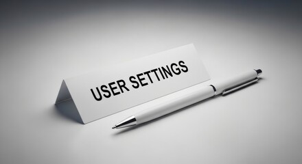 Obraz premium User Settings Concept with Pen on White Background for Tech and IT
