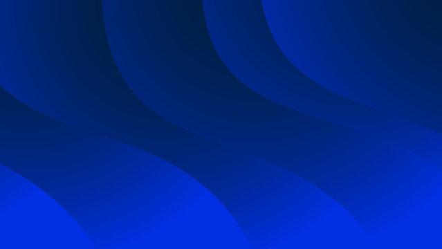 青のウェーブが重なる抽象背景素材、流れる曲線とグラデーションで構成したモダンなブルーバックグラウンド