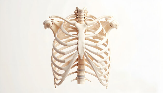 Human skeleton ribcage and spine.