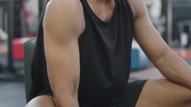 Strength training routine weightlifting exercises in gym fitness environment close-up view muscle building concept