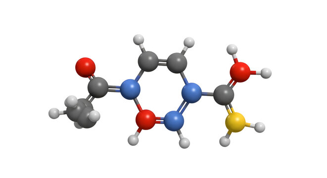 Molecular structure of a nucleotide base.