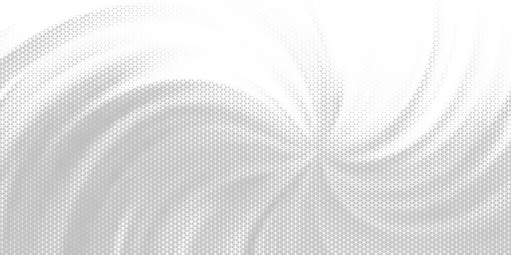 Fading triangle halftone texture gradient pattern. Abstract diagonal geometric background. Tech mosaic triangular halfton gradation. Vector vanishing corner arrow wallpaper for banner, booklet, poster