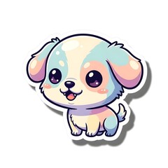 Obraz premium Playful Puppy Sticker 🐶🎾