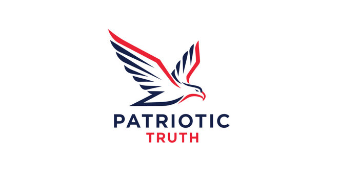 Patriotic Truth Logo - Majestic Eagle Soaring with American Pride and Truth.