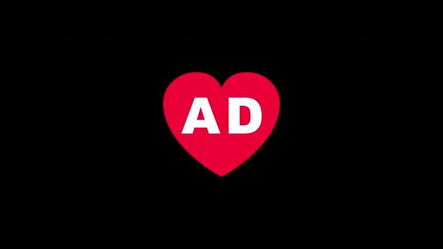Heart, love, ad, advertising, symbol, icon, red, black, white