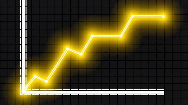Algorithm trade economy shown by golden ascending data plot.