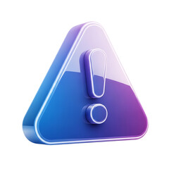 3D Glass system control icon, warning alert, sync process and time management concept. Transparent liquid Glass icon, crystal clear