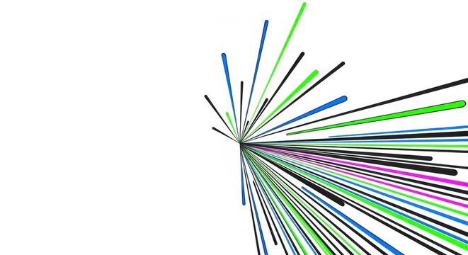 Colorful Radiating Lines Abstract Design