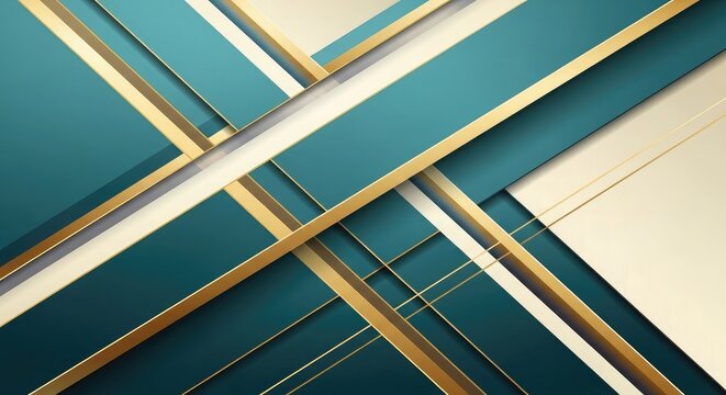 Teal and gold geometric lines abstract composition background wallpaper poster banner download 2026 2027
